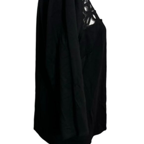 * ❤️THE LIMITED BLACK 3/4 SLEEVE TOP w/NECKLINE DETAIL   OX - Picture 4 of 8